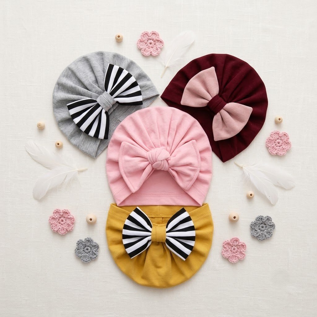 bandeau coton doux cheveux bebe fille