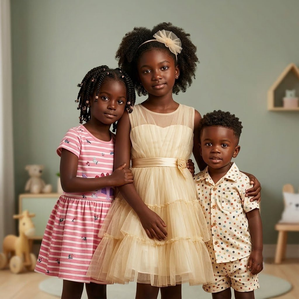 A Propos mode enfant fille et garcon enfants bien habilles robes ensembles image ia gemini et reel