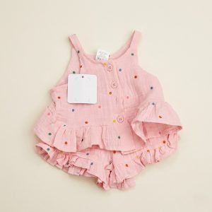 combinaison rose en coton vetement bebe fille