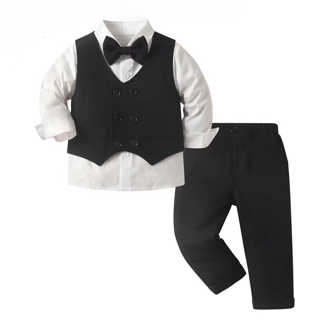 ensemble vetement garcon blanc et noir trois pieces pantalon chemise jacket noeud papillon ensemble vetement garcon blanc et noir trois pieces pantalon chemise jacket noeud papillon