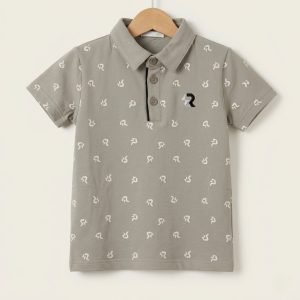 meilleur polo shirt gris en coton avec motif pour enfant garcon