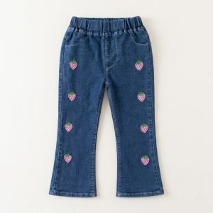 pantalon jeans motifs fraise vetement fille