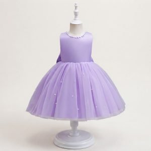 robe de ceremonie parme en satin et tulle a la boutique les minidoux de douala