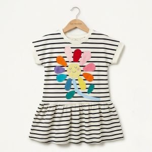 robe fillette raillee motif happy flower