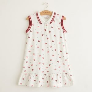 robe sans manches pour fille motifs fraises coton qualite