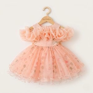 robe saumon en tulles princesse fille