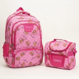 sac ecole et lunch bag rose